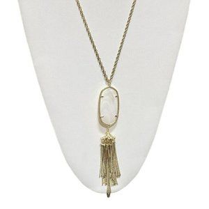 Kendra Scott Rayne Necklace Tassel Mother of Pearl Gold Plated